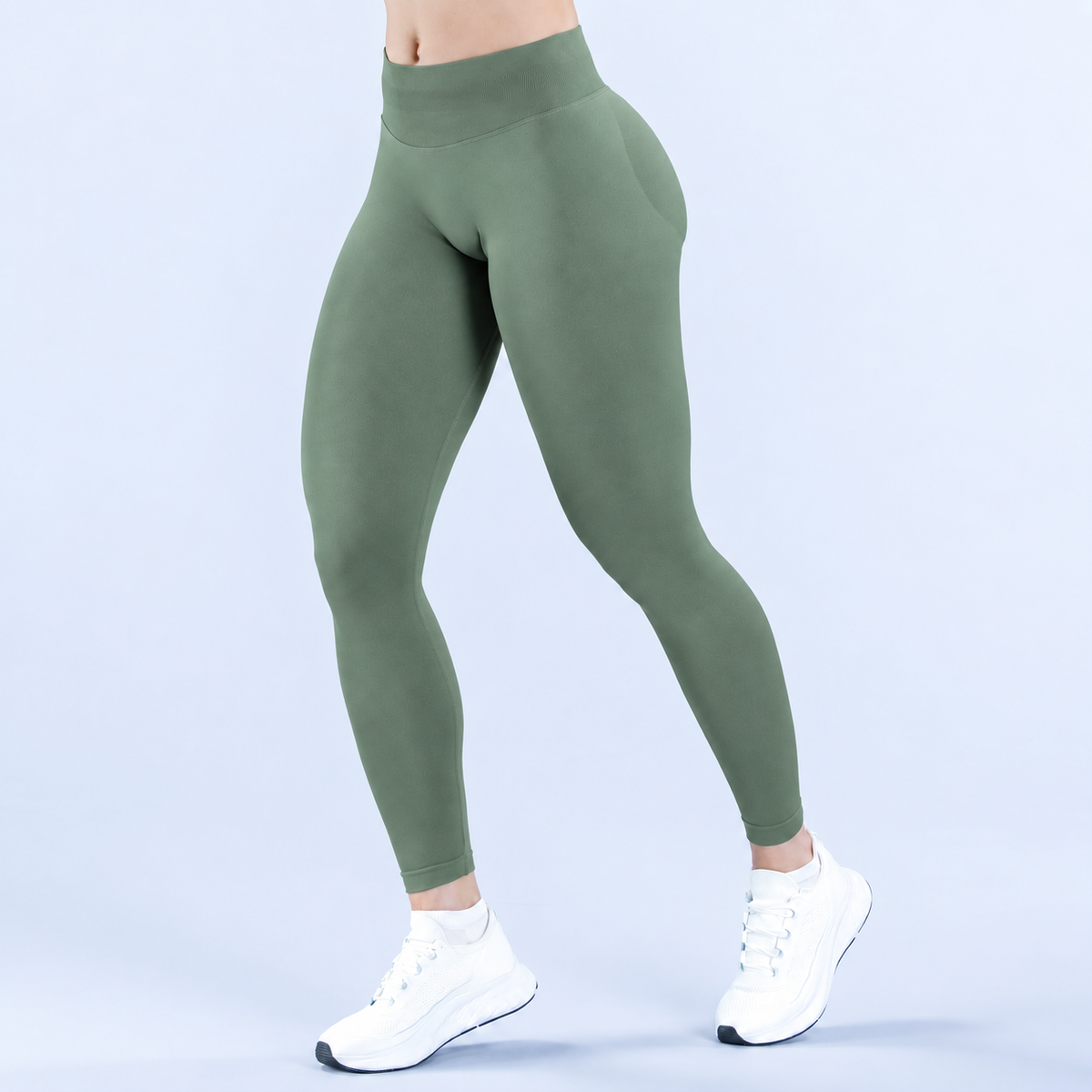 No Logo Gym Leggings Women Seamless Yoga Pants High Waist Low Ribbed Band Fitness Leggings Fitness Sweat Wicking Workout Tights
