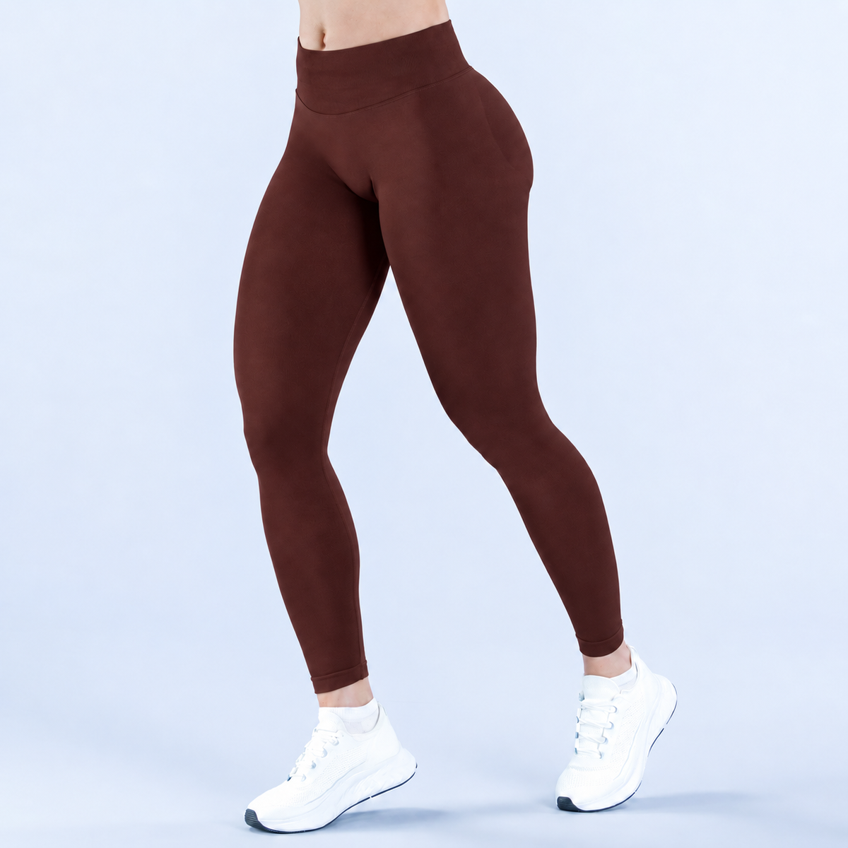 No Logo Gym Leggings Women Seamless Yoga Pants High Waist Low Ribbed Band Fitness Leggings Fitness Sweat Wicking Workout Tights