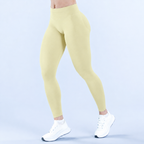 No Logo Gym Leggings Women Seamless Yoga Pants High Waist Low Ribbed Band Fitness Leggings Fitness Sweat Wicking Workout Tights