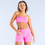 Pericic 2 Pieces Yoga Set Women Backless Bandeau Sports Bra Scrunch Shorts Yoga Clothing Workout Clothes Outfits Sets Gym Set