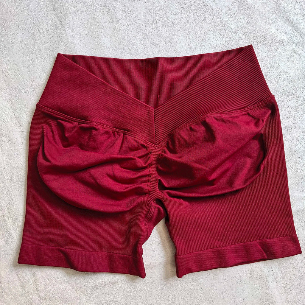 V-Back Scrunch Shorts Women Seamless V Waist Line Scrunch Booty Shorts Fitness Workout Running Yoga Gym Shorts