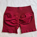 V-Back Scrunch Shorts Women Seamless V Waist Line Scrunch Booty Shorts Fitness Workout Running Yoga Gym Shorts
