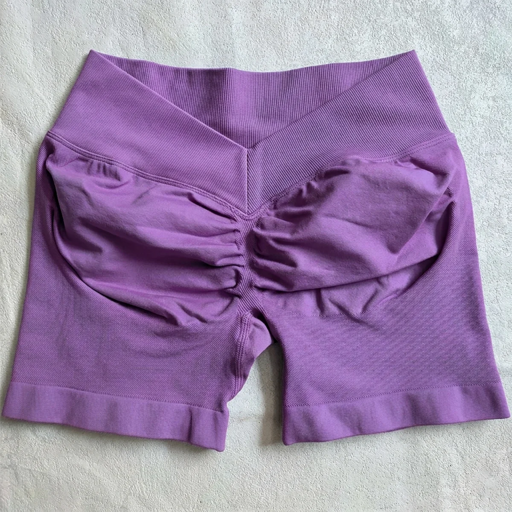 V-Back Scrunch Shorts Women Seamless V Waist Line Scrunch Booty Shorts Fitness Workout Running Yoga Gym Shorts