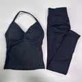 No Logo Seamless Gym Set Women Tank Tops High Waist Scrunch Yoga Leggings Fitness Clothes Workout Sets Gym Suit Activewear