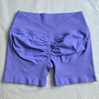 V-Back Scrunch Shorts Women Seamless V Waist Line Scrunch Booty Shorts Fitness Workout Running Yoga Gym Shorts