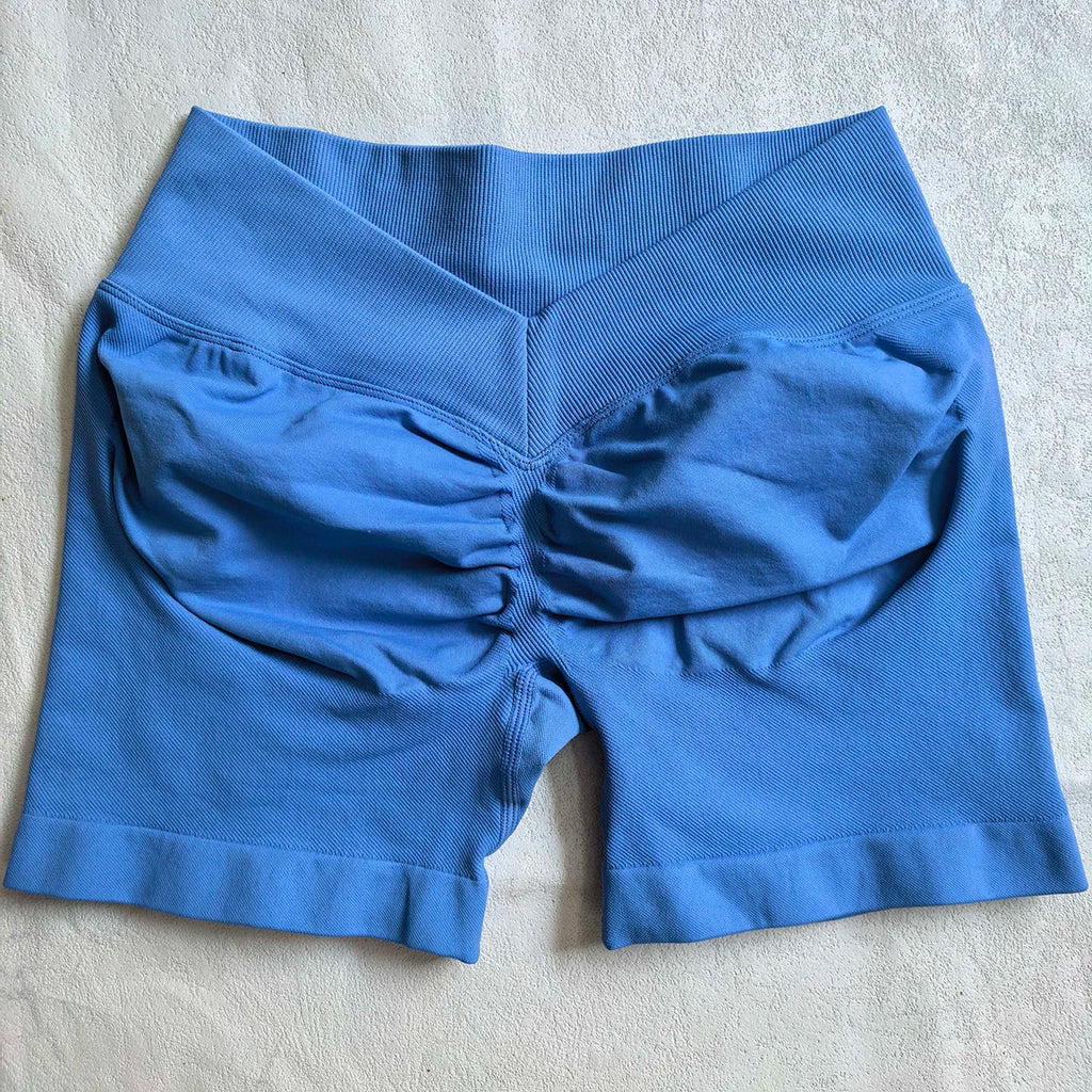 V-Back Scrunch Shorts Women Seamless V Waist Line Scrunch Booty Shorts Fitness Workout Running Yoga Gym Shorts