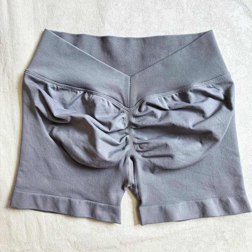 V-Back Scrunch Shorts Women Seamless V Waist Line Scrunch Booty Shorts Fitness Workout Running Yoga Gym Shorts