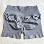 V-Back Scrunch Shorts Women Seamless V Waist Line Scrunch Booty Shorts Fitness Workout Running Yoga Gym Shorts