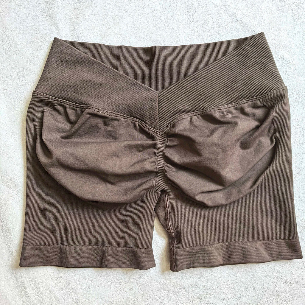 V-Back Scrunch Shorts Women Seamless V Waist Line Scrunch Booty Shorts Fitness Workout Running Yoga Gym Shorts