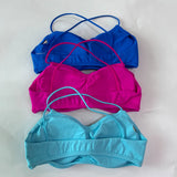 Seamless Sports Bra Women Cross Back Straps Yoga Bra V-shape Scoop Padded Gym Top Yoga Underwear Fitness Workout Clothes