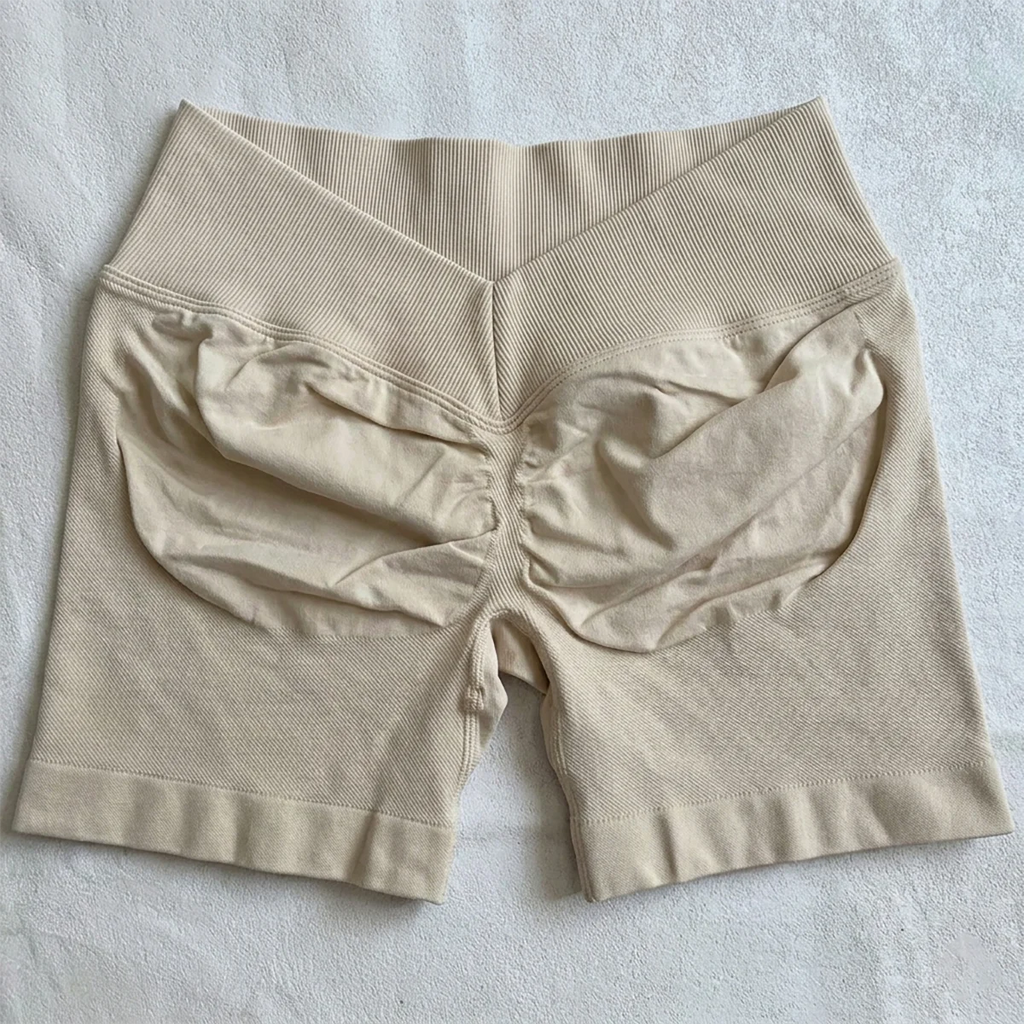 V-Back Scrunch Shorts Women Seamless V Waist Line Scrunch Booty Shorts Fitness Workout Running Yoga Gym Shorts