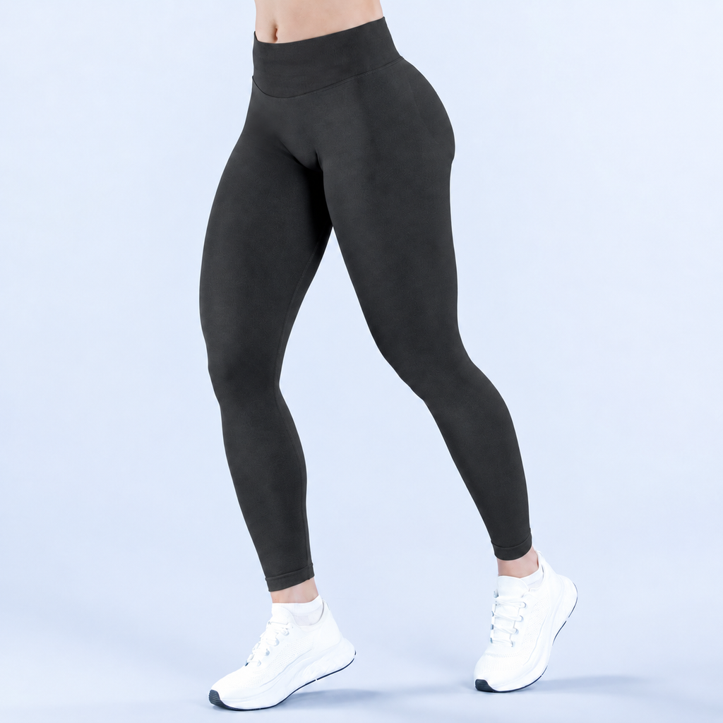 No Logo Gym Leggings Women Seamless Yoga Pants High Waist Low Ribbed Band Fitness Leggings Fitness Sweat Wicking Workout Tights